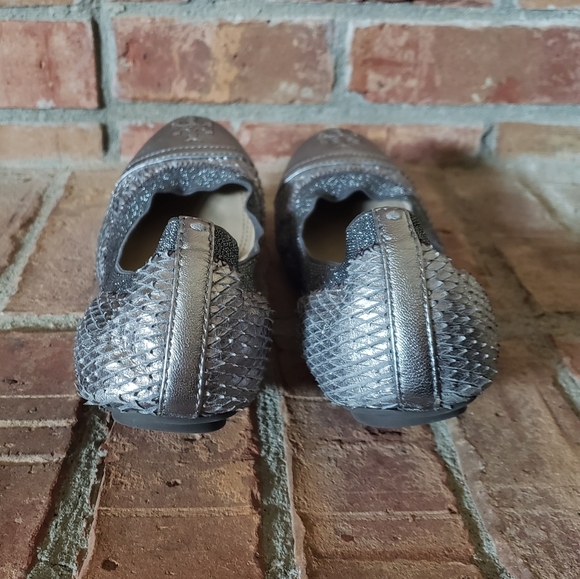 Tory Burch Silver Gabby Python Ballet Flats - Picture 5 of 10